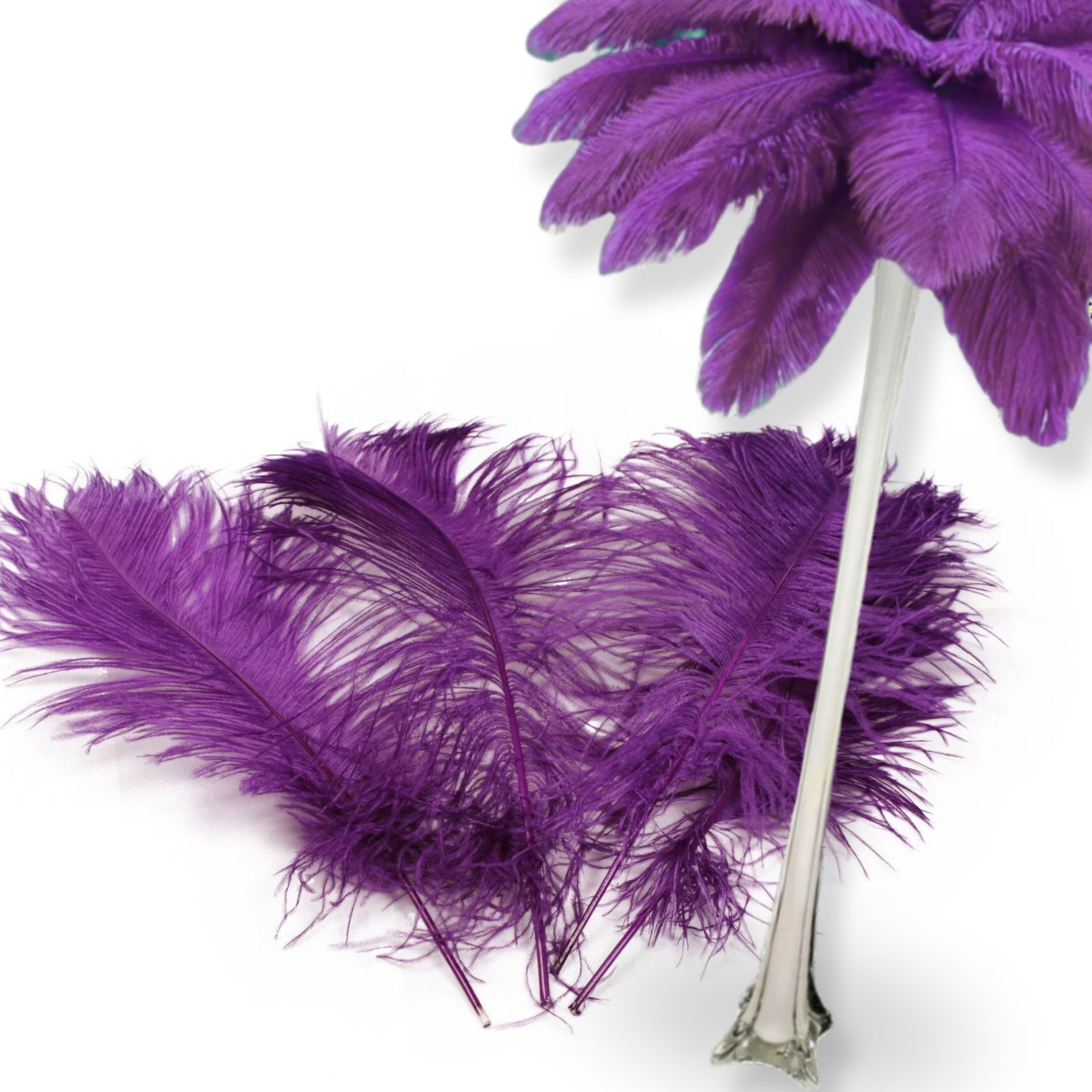 Complete Feather Centerpiece With 24" Vase (Plum)