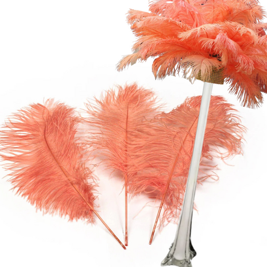 Complete Feather Centerpiece With 16" Vase (Apricot)