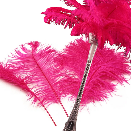 Complete Feather Centerpiece With 16" Vase (Fuschia)