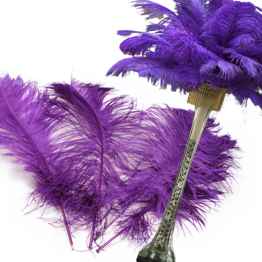 Complete Feather Centerpiece With 16" Vase (Purple)