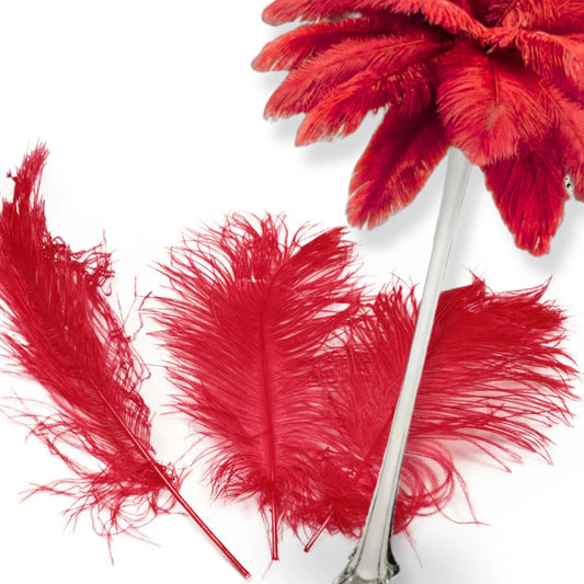 Complete Feather Centerpiece With 24" Vase (Red)