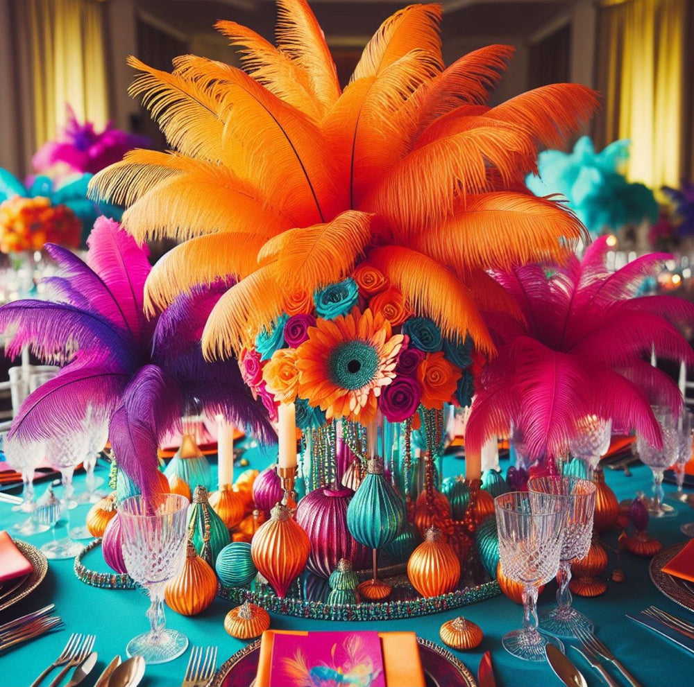 Ostrich Feathers | Colorful Feather Centerpieces