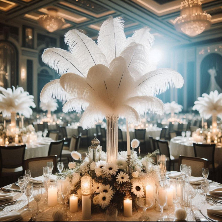 White Feather Centerpieces