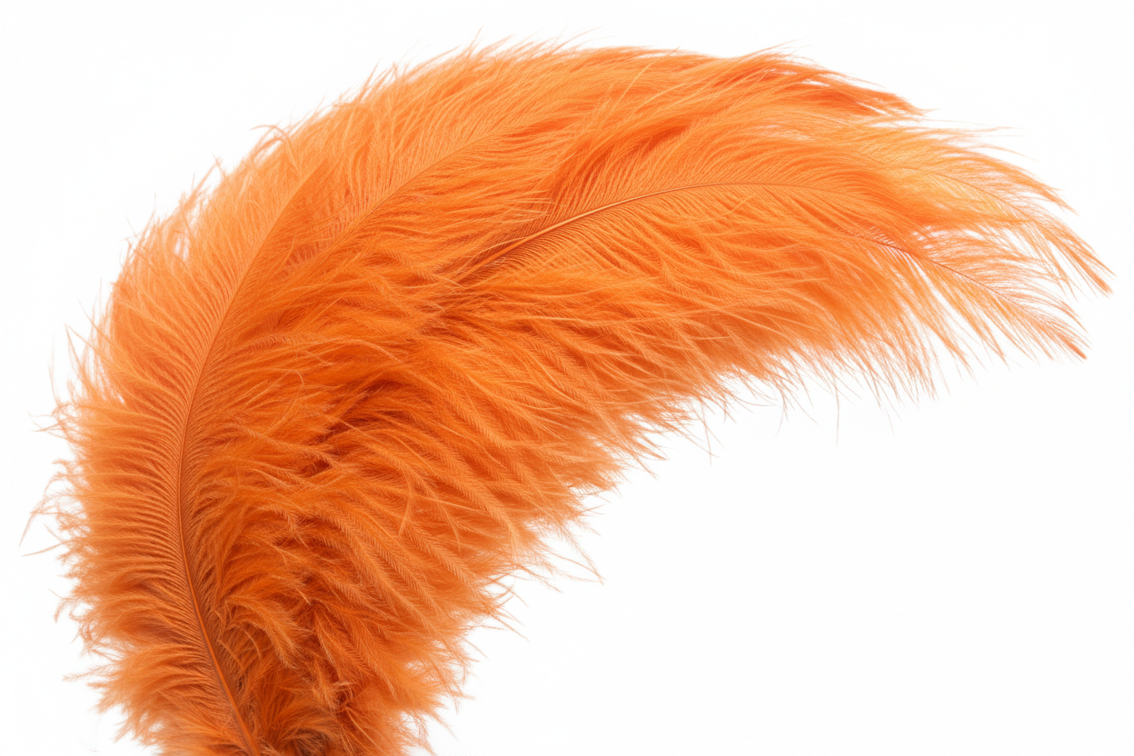 Complete Feather Centerpiece With 20" Vase (Orange) - www.BuyOstrichFeathers.com