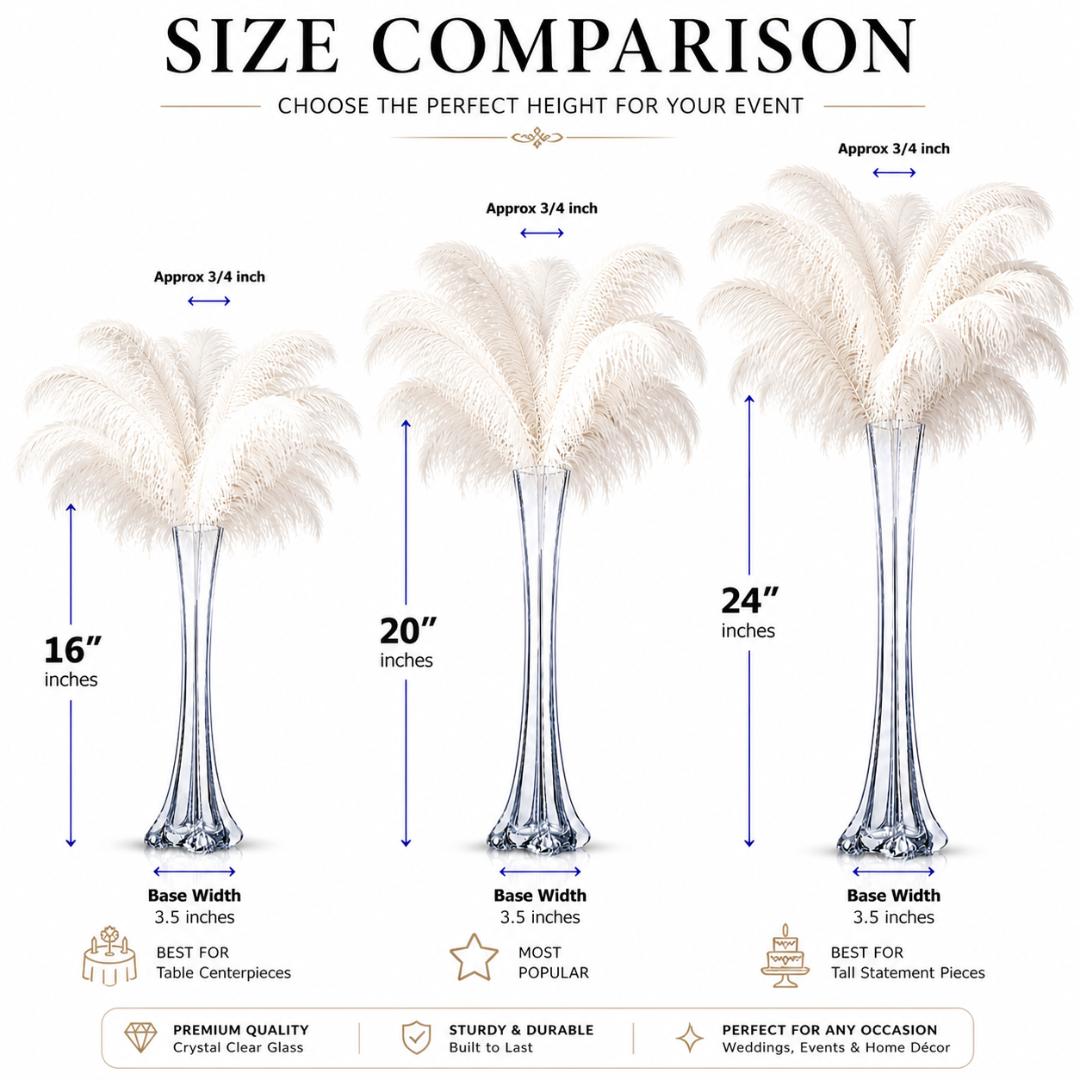 Eiffel Tower Vase, Pack of 6 - www.BuyOstrichFeathers.com