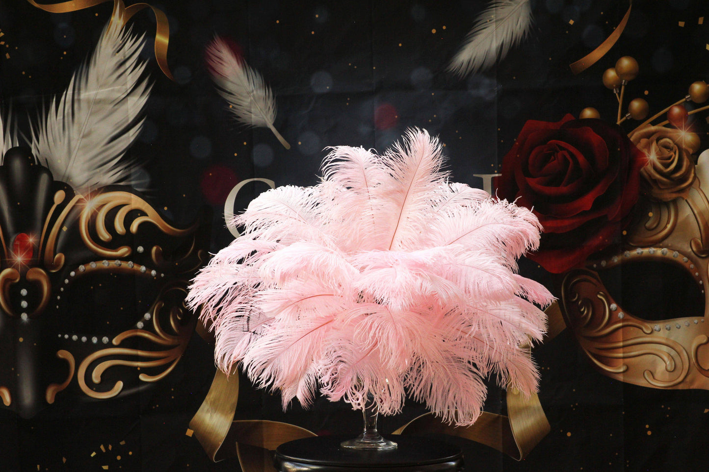 Baby Pink Ostrich Feather Centerpiece 