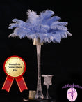 Load image into Gallery viewer, Complete Feather Centerpiece With 20" Vase (Baby Blue) - Buy Ostrich Feathers
