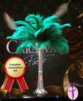 Load image into Gallery viewer, Complete Feather Centerpiece With 20" Vase (Emerald Green) - Buy Ostrich Feathers
