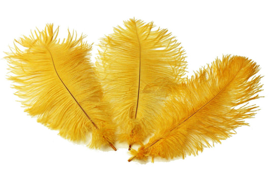 Complete Feather Centerpiece With 20" Vase (Golden Yellow) - Buy Ostrich Feathers