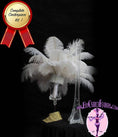 Load image into Gallery viewer, Complete Feather Centerpiece With 24" Vase (White) - Buy Ostrich Feathers
