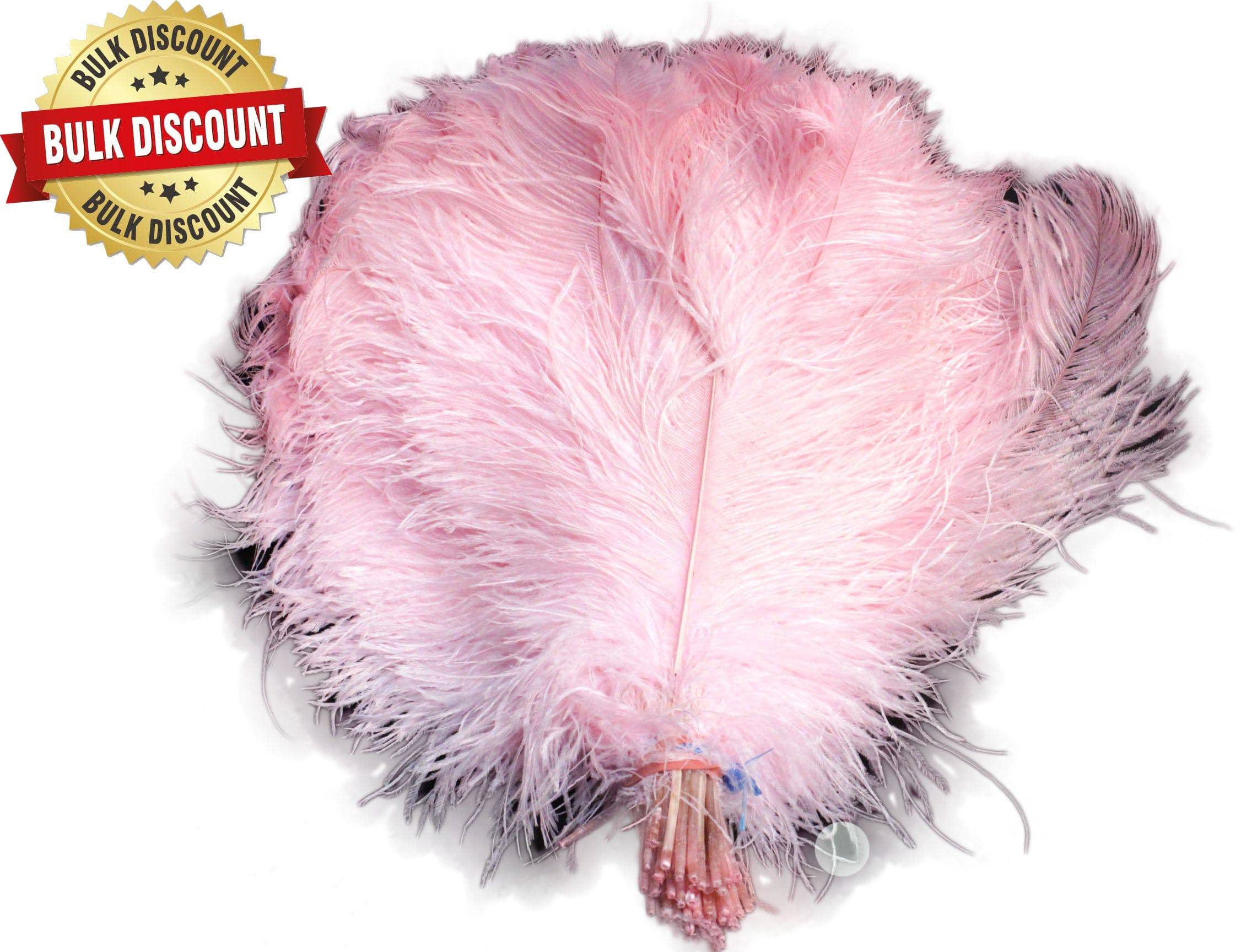 100 Pieces - 6-8 Light Pink Wholesale Ostrich Drabs Feathers (Bulk)