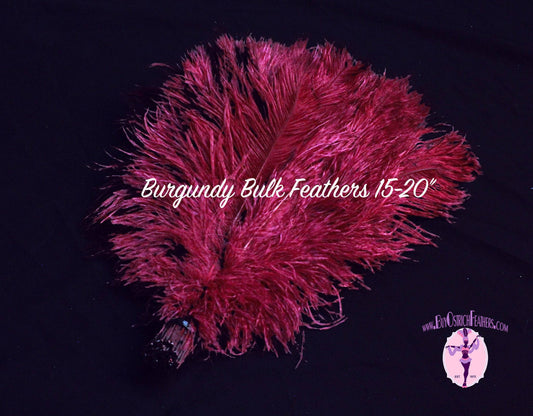 BULK 1/2lb Ostrich Feather Tail Plumes 15-20" (Burgundy) - Buy Ostrich Feathers