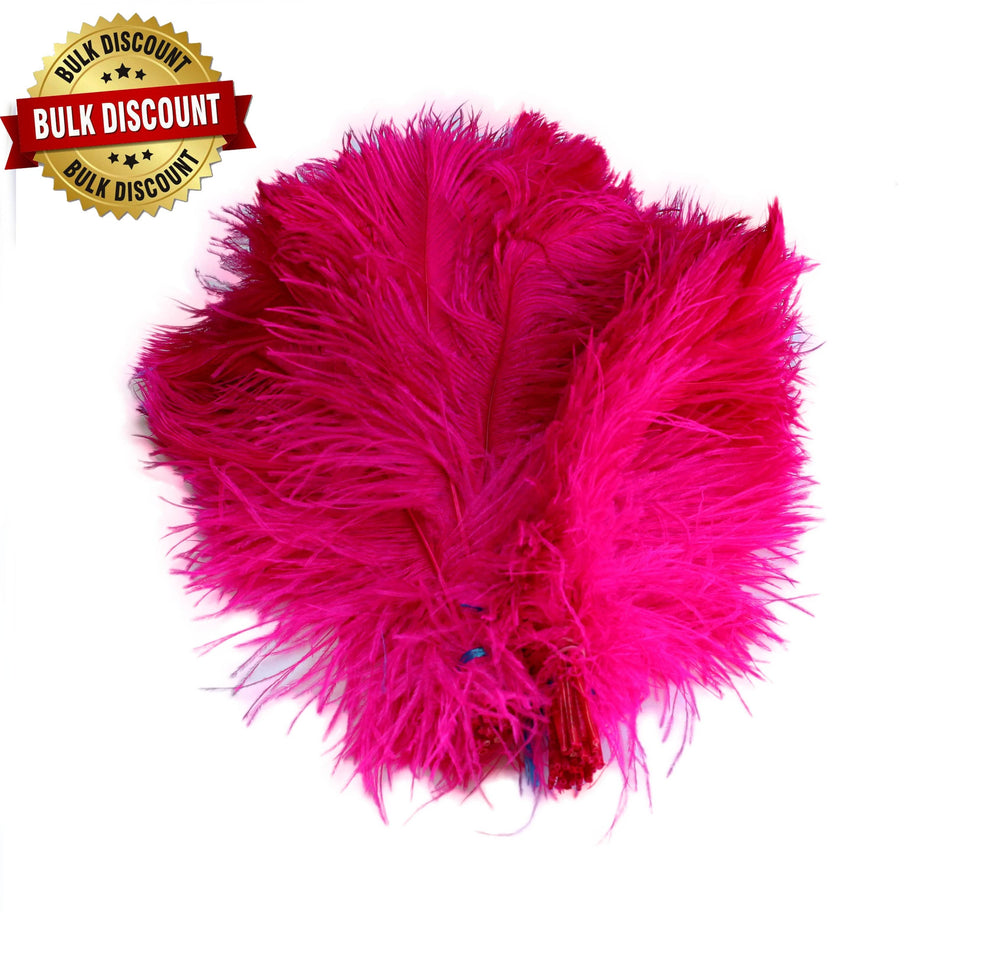 BULK 1/2lb Ostrich Feather Tail Plumes 15-20" (Fuchsia) - Buy Ostrich Feathers