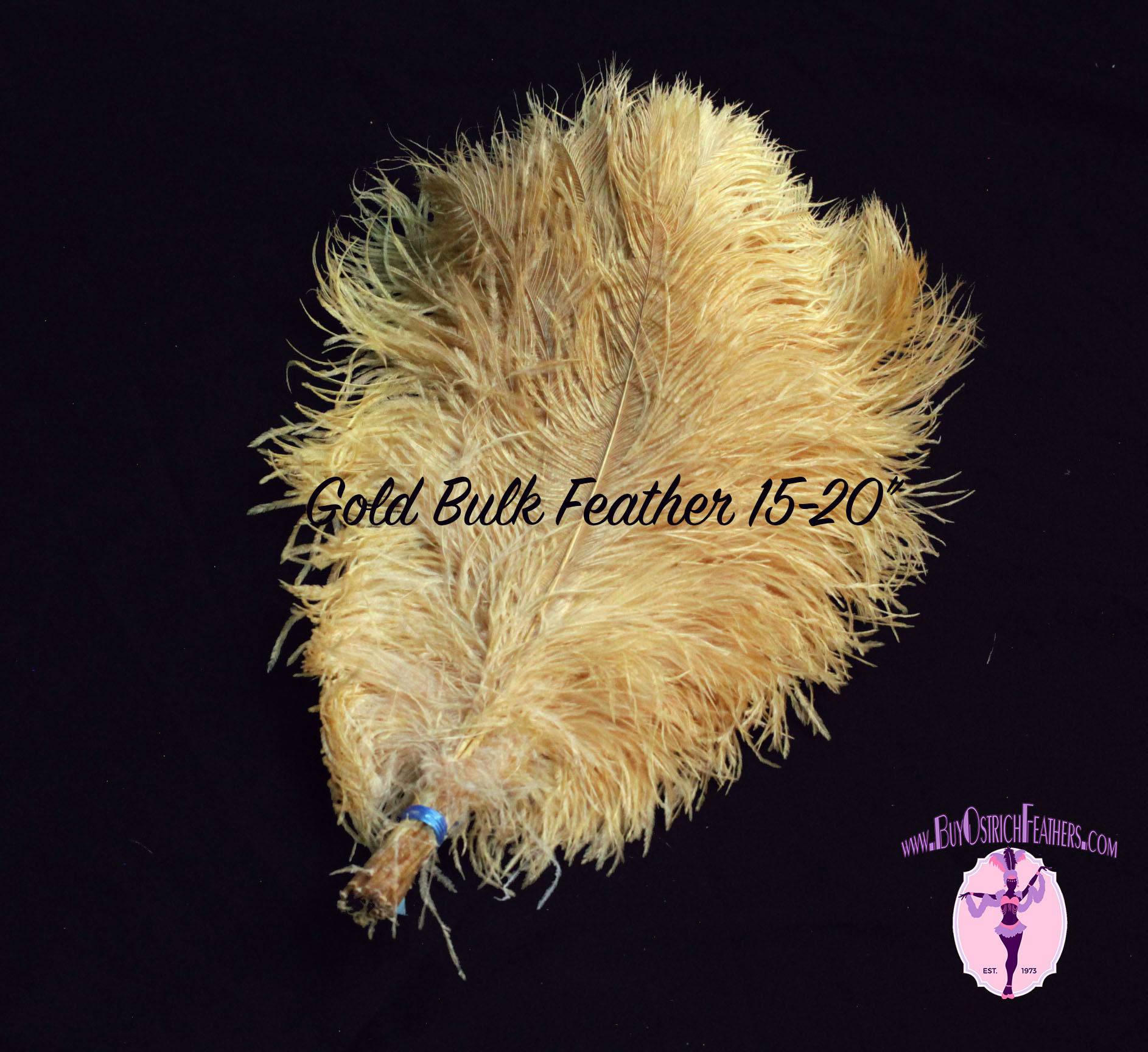 BULK 1/2lb Ostrich Feather Tail Plumes 15-20" (Gold) - Buy Ostrich Feathers