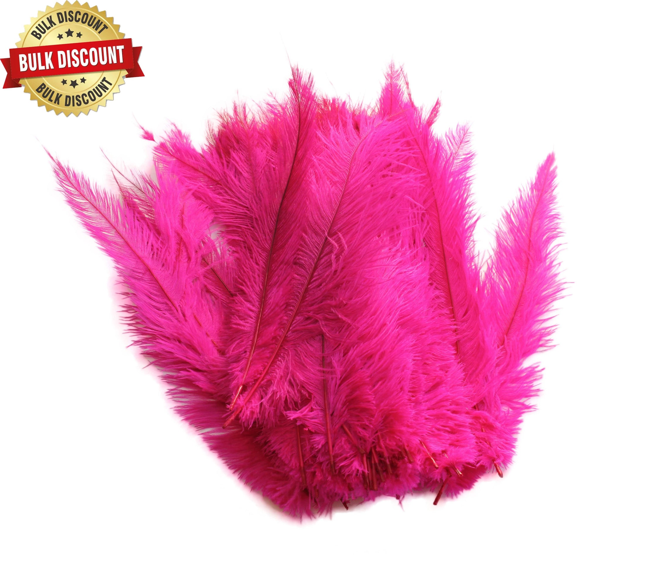 BULK 1/4lb Ostrich Feather Spad Plumes 12-16" (Fuschia) - Buy Ostrich Feathers