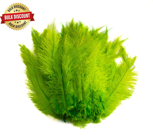 BULK 1/4lb Ostrich Feather Spad Plumes 12-16" (Lime Green) - Buy Ostrich Feathers