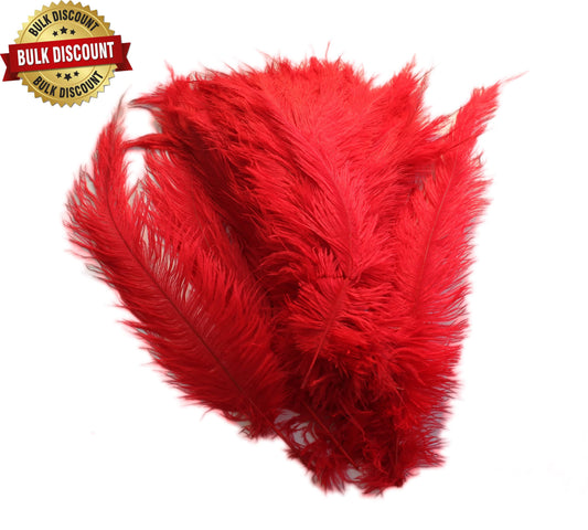 BULK 1/4lb Ostrich Feather Spad Plumes 12-16" (Red) - Buy Ostrich Feathers