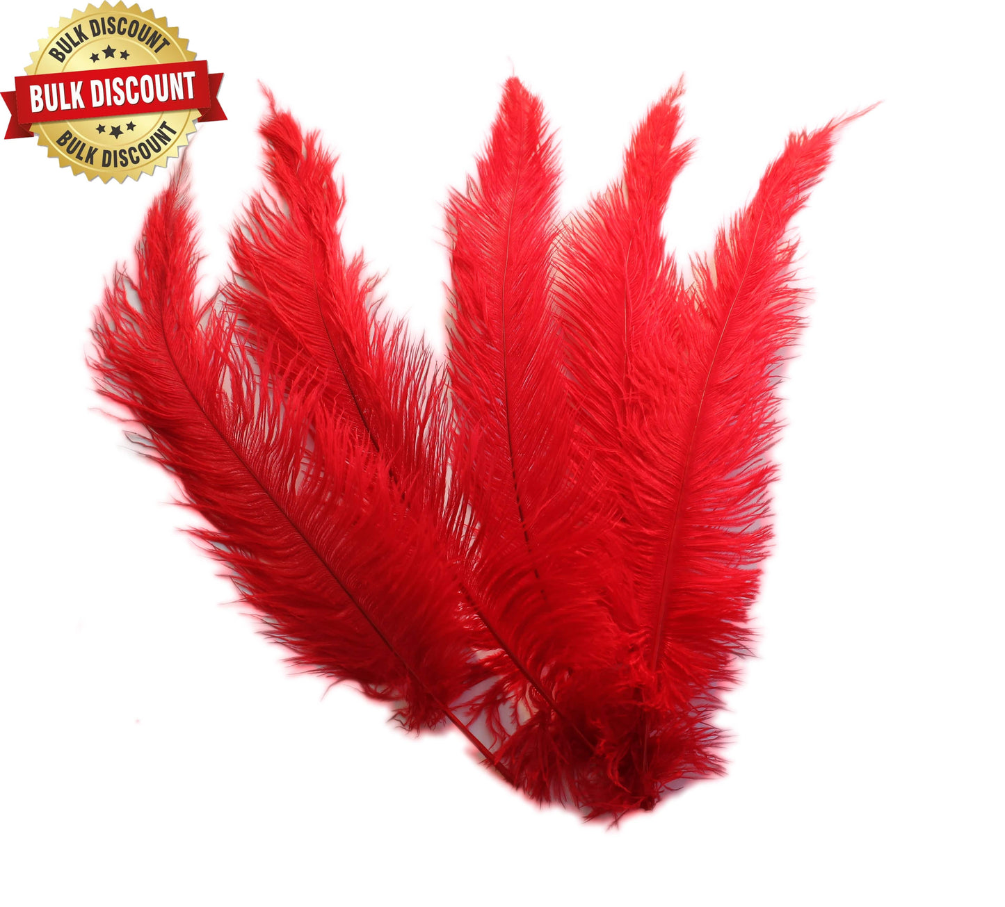 BULK 1/4lb Ostrich Feather Spad Plumes 12-16" (Red) - Buy Ostrich Feathers
