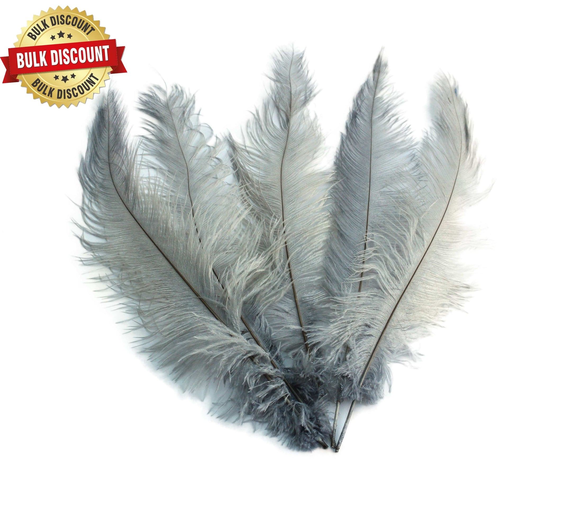 BULK 1/4lb Ostrich Feather Spad Plumes 12-16" (Silver/Grey) - Buy Ostrich Feathers