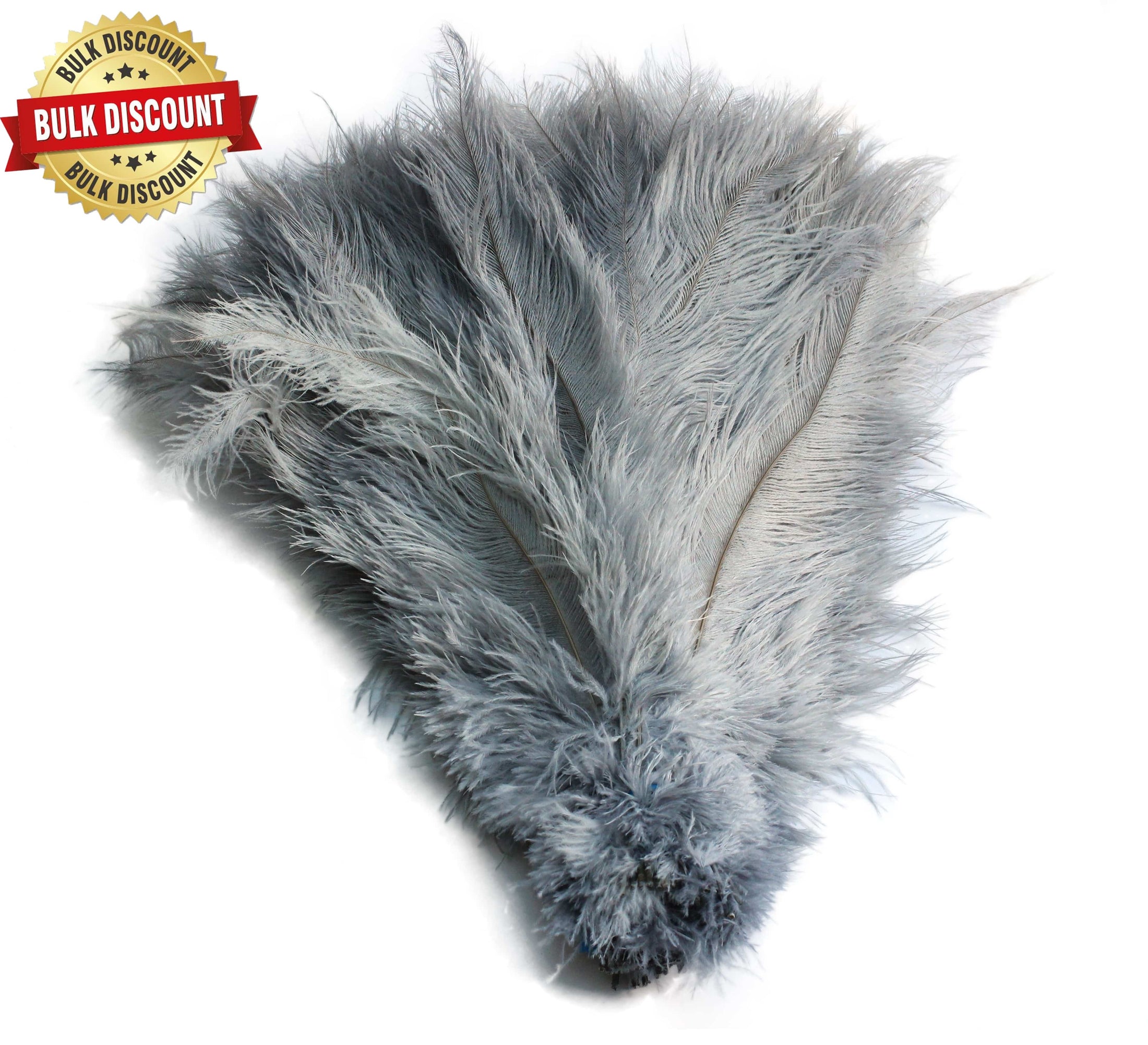 BULK 1/4lb Ostrich Feather Spad Plumes 12-16" (Silver/Grey) - Buy Ostrich Feathers