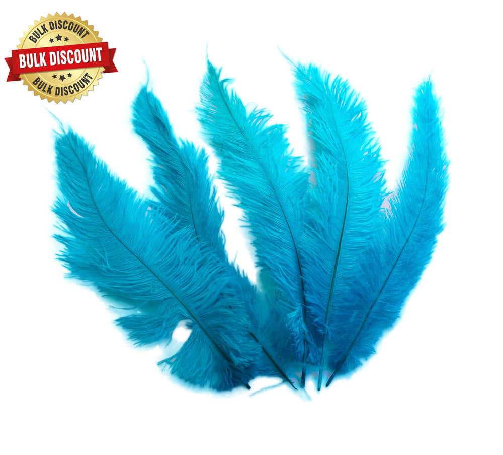 BULK 1/4lb Ostrich Feather Spad Plumes 12-16" (Turquoise) - Buy Ostrich Feathers