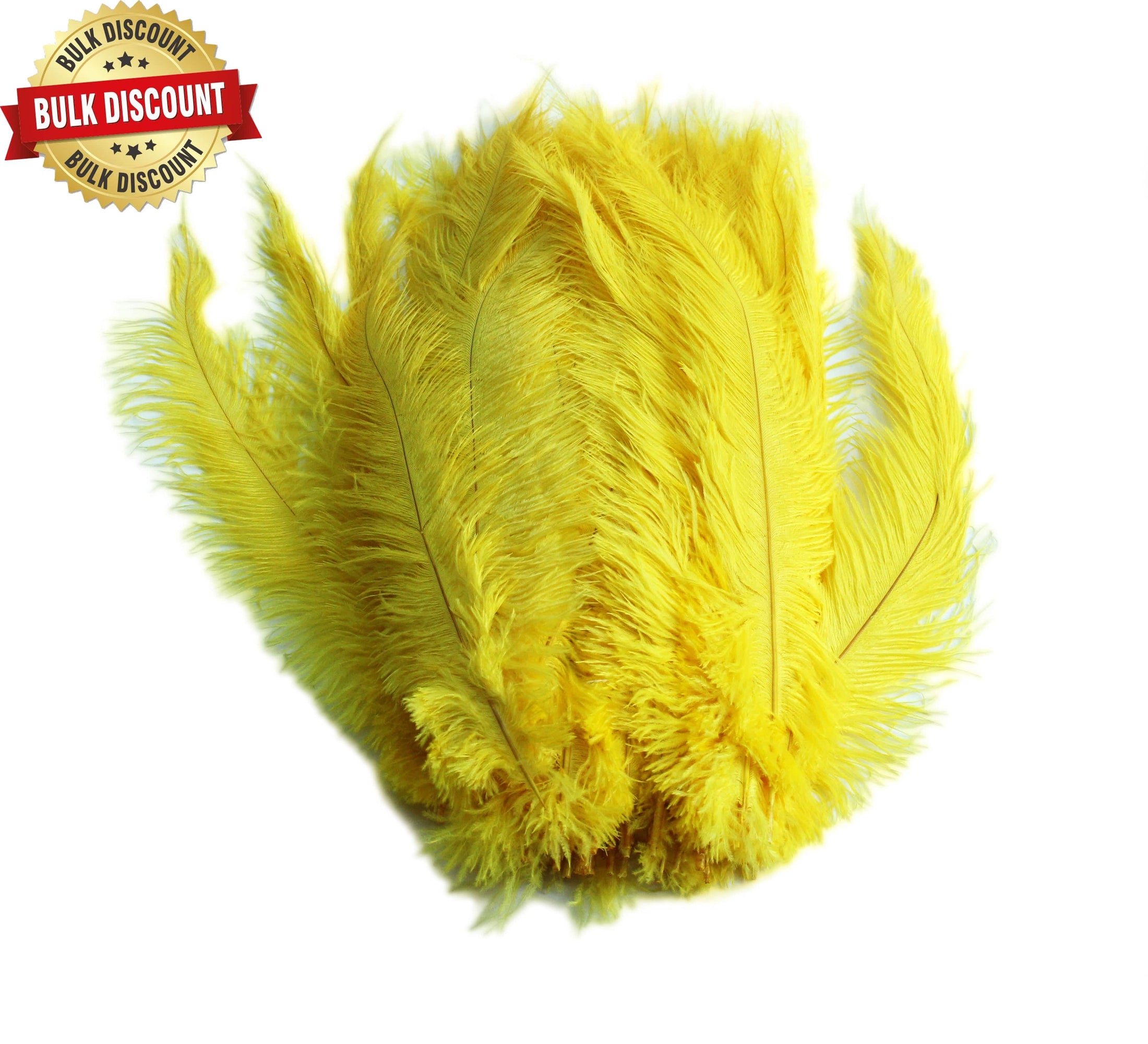 BULK 1/4lb Ostrich Feather Spad Plumes 12-16" (Yellow) - Buy Ostrich Feathers