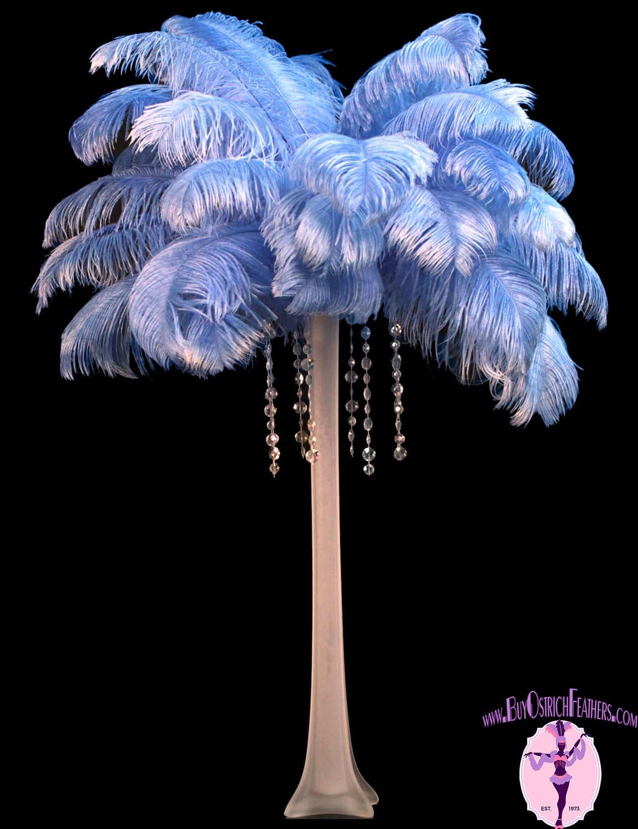 Ostrich Feather Tail Plumes 15-18" (Baby Blue) - Buy Ostrich Feathers