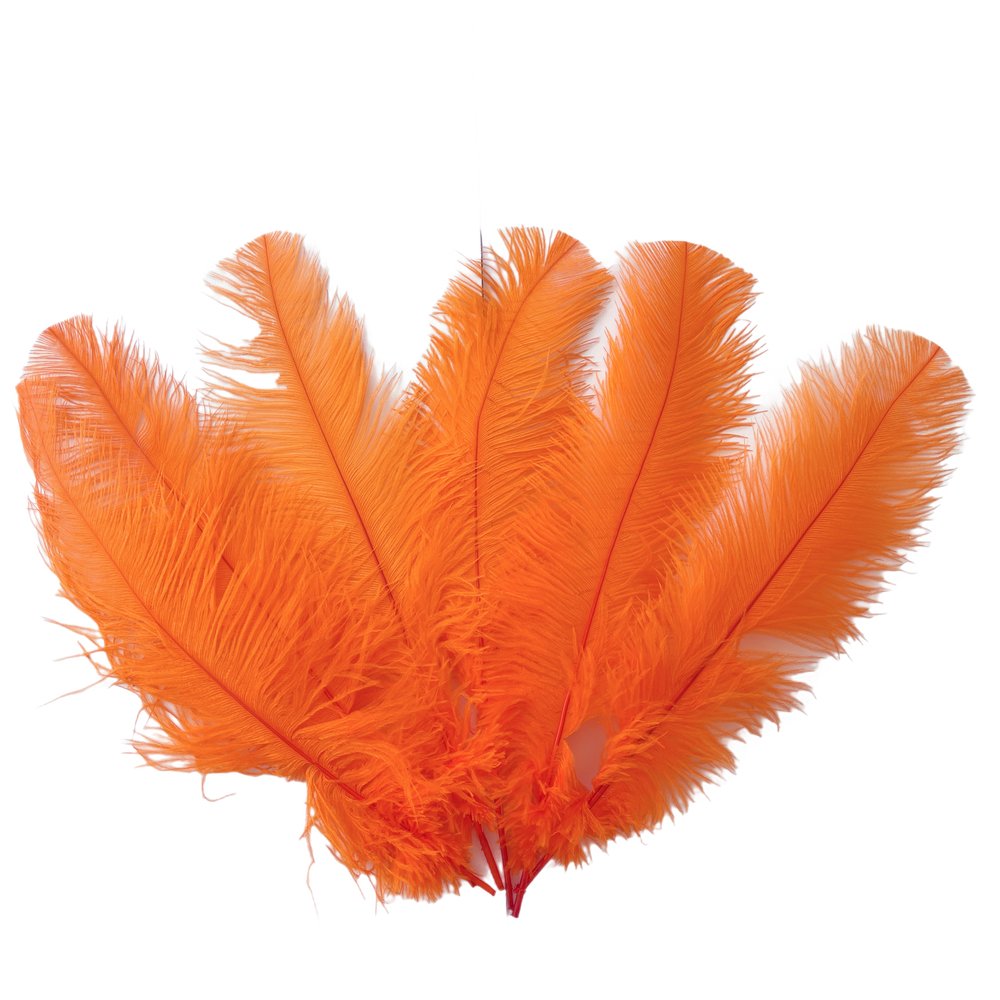 Ostrich Flexible Feathers 13-16 (Orange) for Sale Online